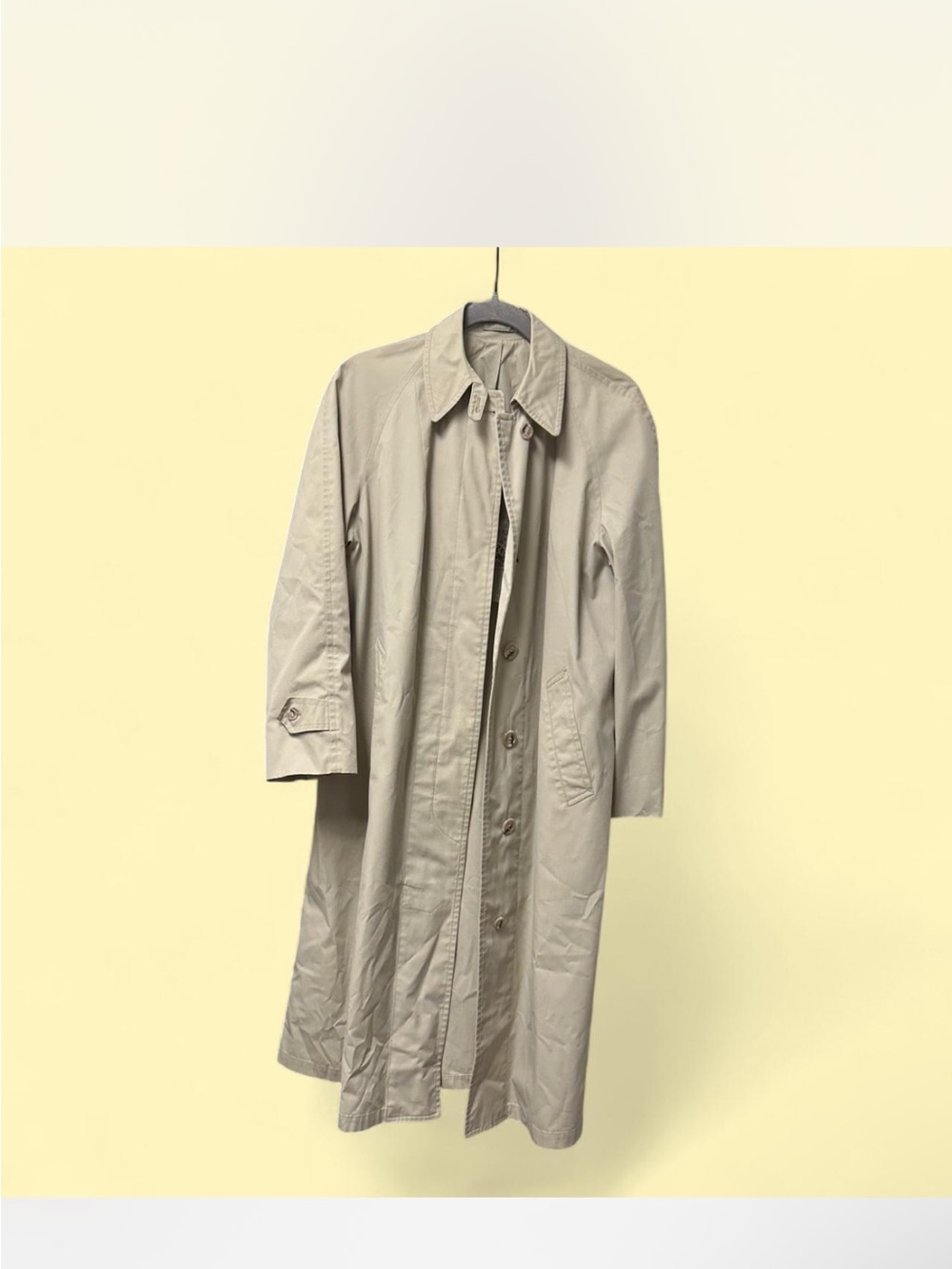 Vintage London Fog Beige Trench Coat - Long Single-Breasted Overcoat